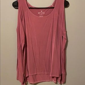Pink long sleeve American eagle tee